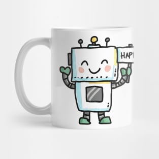 Cute Happy Robot Mug